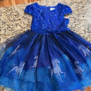 Us Angels Blue Sequin Horse Dress